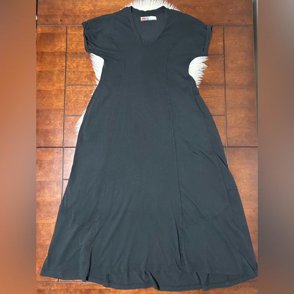 Free People Beach Size XS Meadow Tee Dress Black Oversized Cotton - Picture 6 of 16